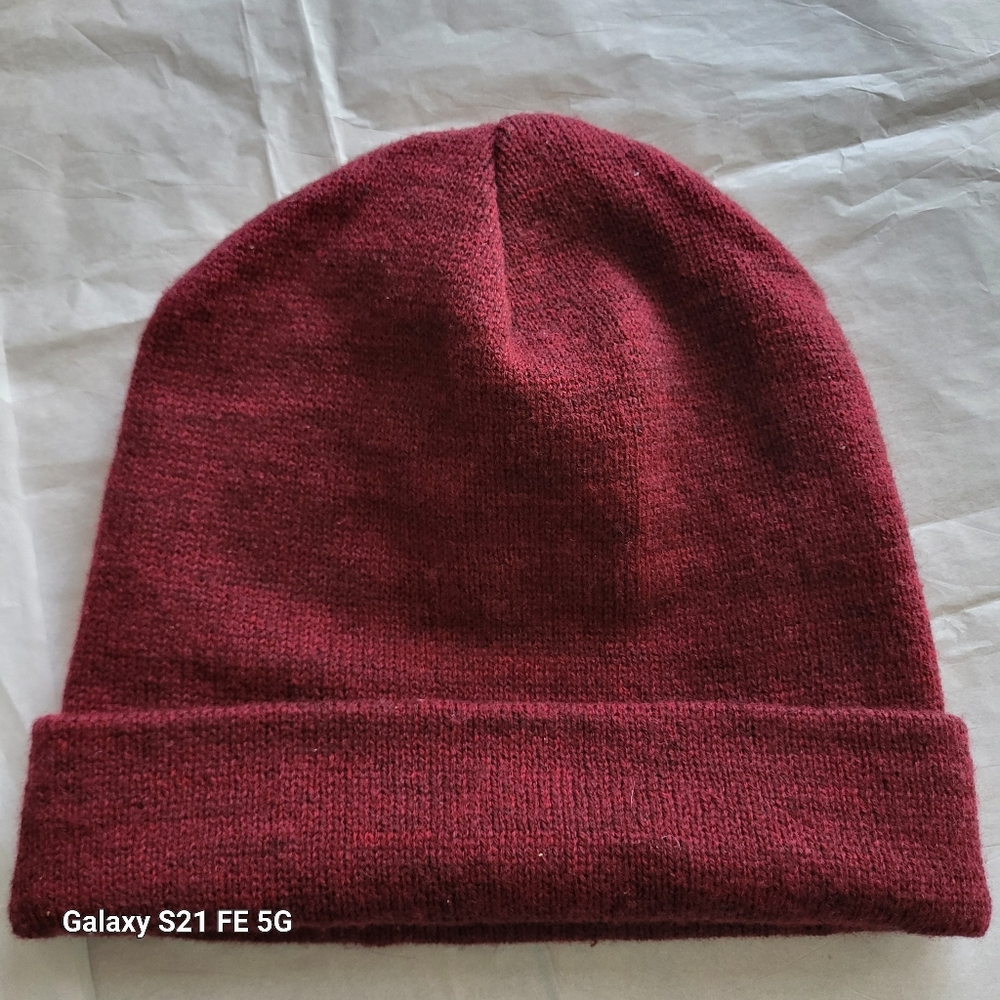 Source Unknown Red Knit Hat Minimalist Design